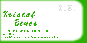 kristof bencs business card